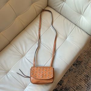 Banana Republic Tan Studded Leather Crossbody Bag